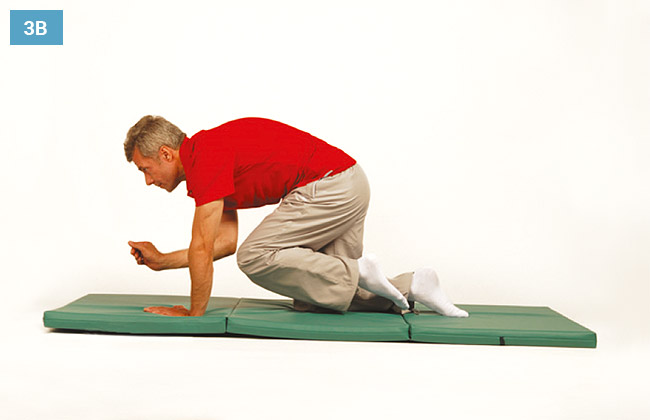 Ćwiczenie w klęku podpartym prostując naprzemiennie jedną rękę i nogę