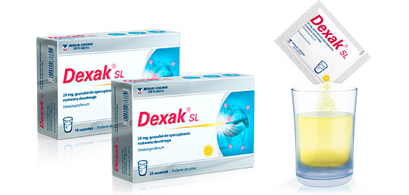Dexak SL 10 i 20 saszetek z szklanką 
